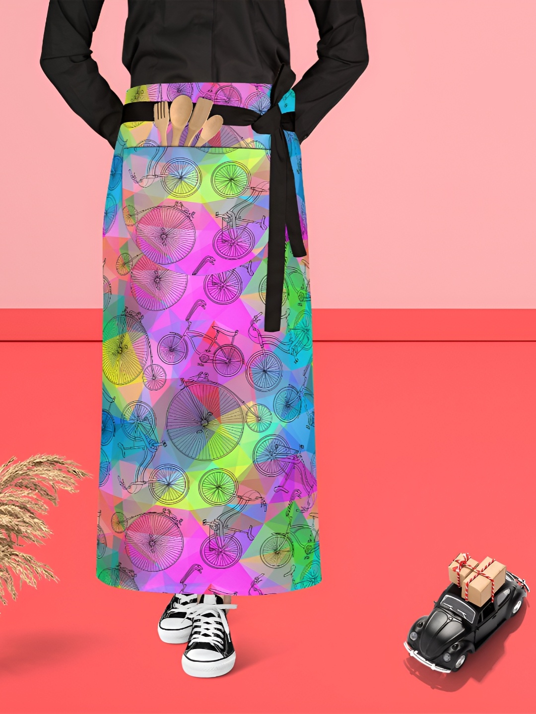 

ArtzFolio Green & Pink Printed Cotton Aprons
