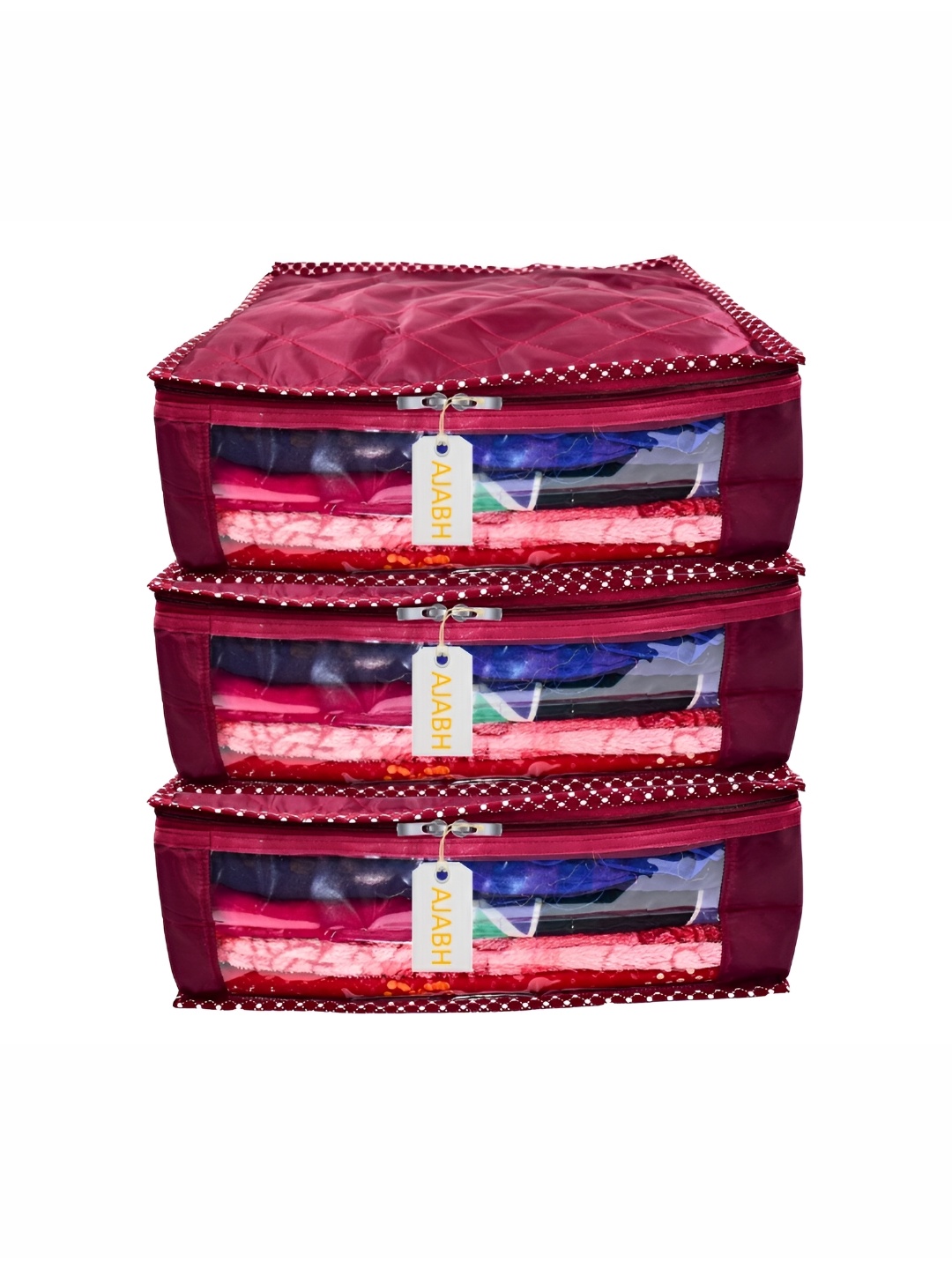 

Ajabh Maroon & White 3 Pieces Multi-Utility Organisers