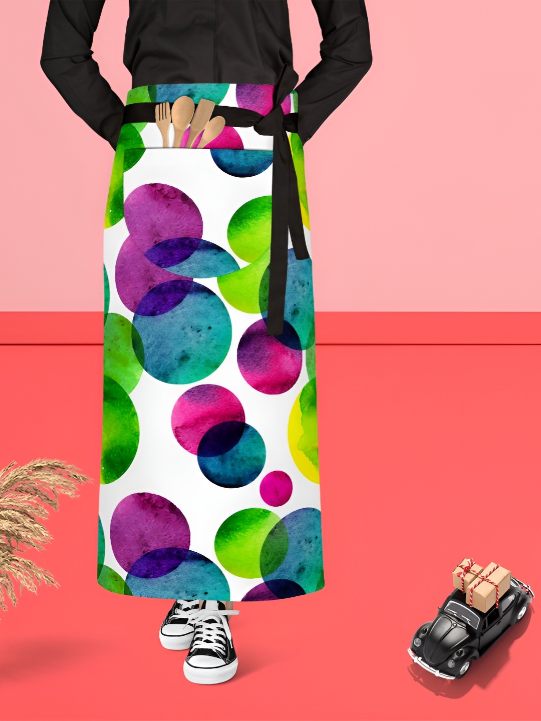 

ArtzFolio Green & White Printed Cotton Aprons