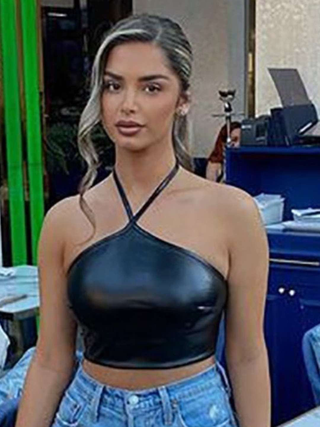 

StyleCast Women Halter Neck Fitted Crop Top, Black