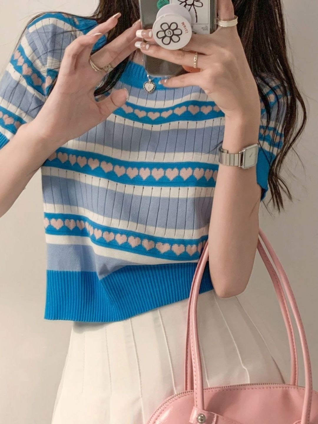

HERE&NOW Women Striped Top, Blue