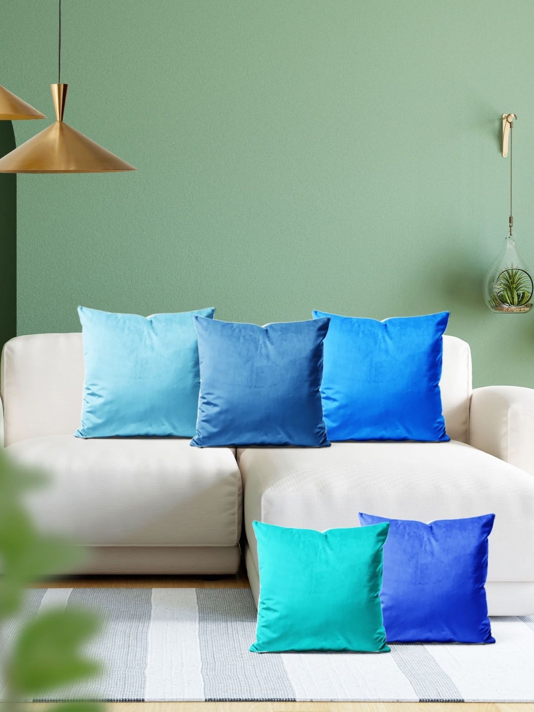 

ArtzFolio Multicoloured Set of 5 Velvet Square Cushion Covers, Multi