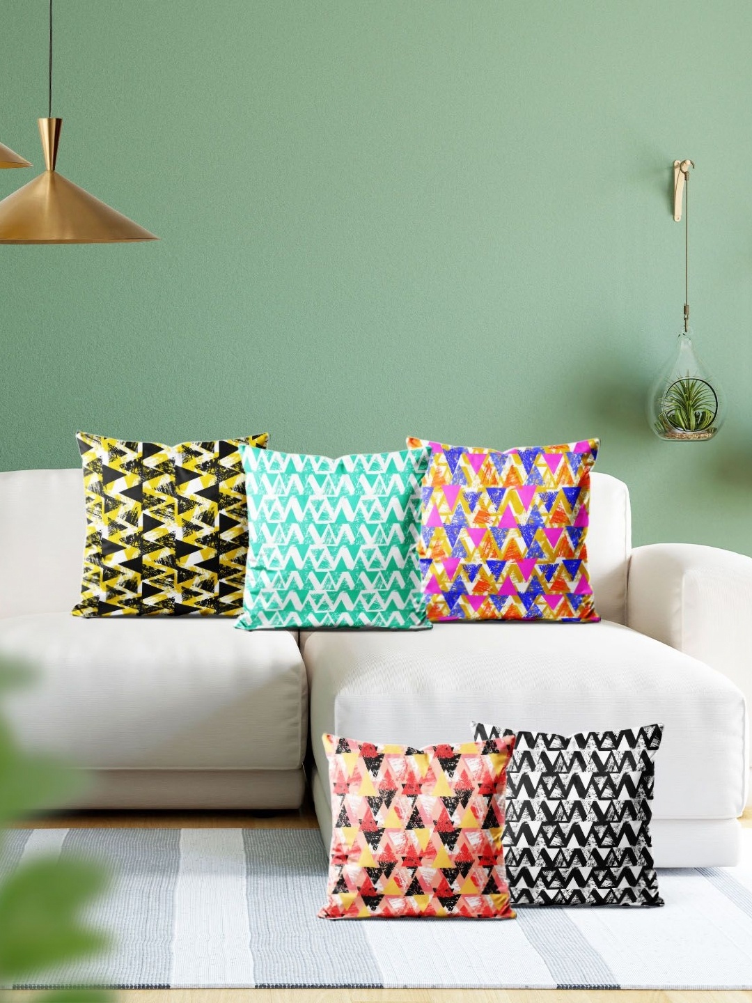 

ArtzFolio Multicoloured Set of 5 Square Cushion Covers, Multi