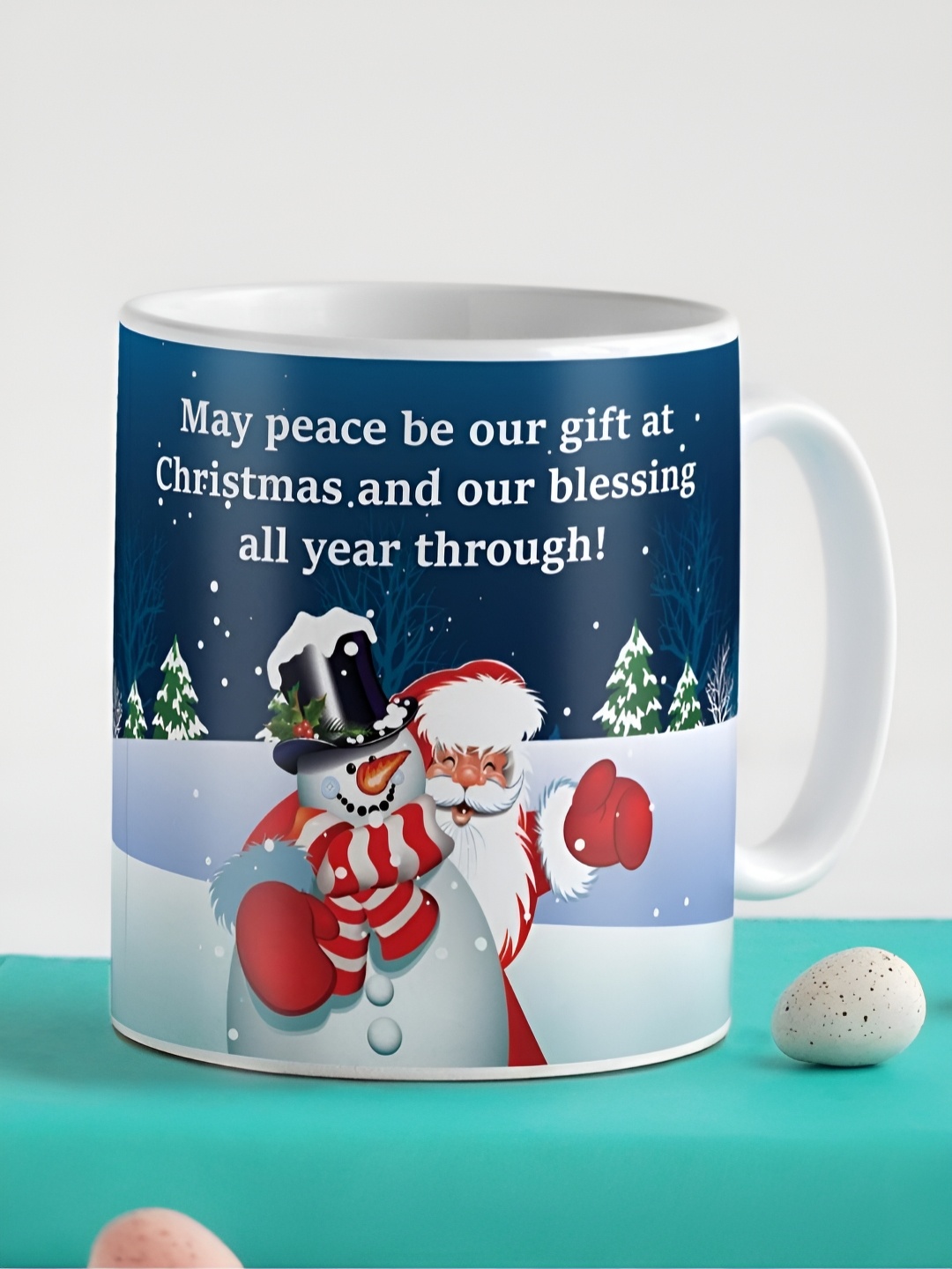 

Indigifts Blue & White Printed Ceramic Glossy Mug 330 ml