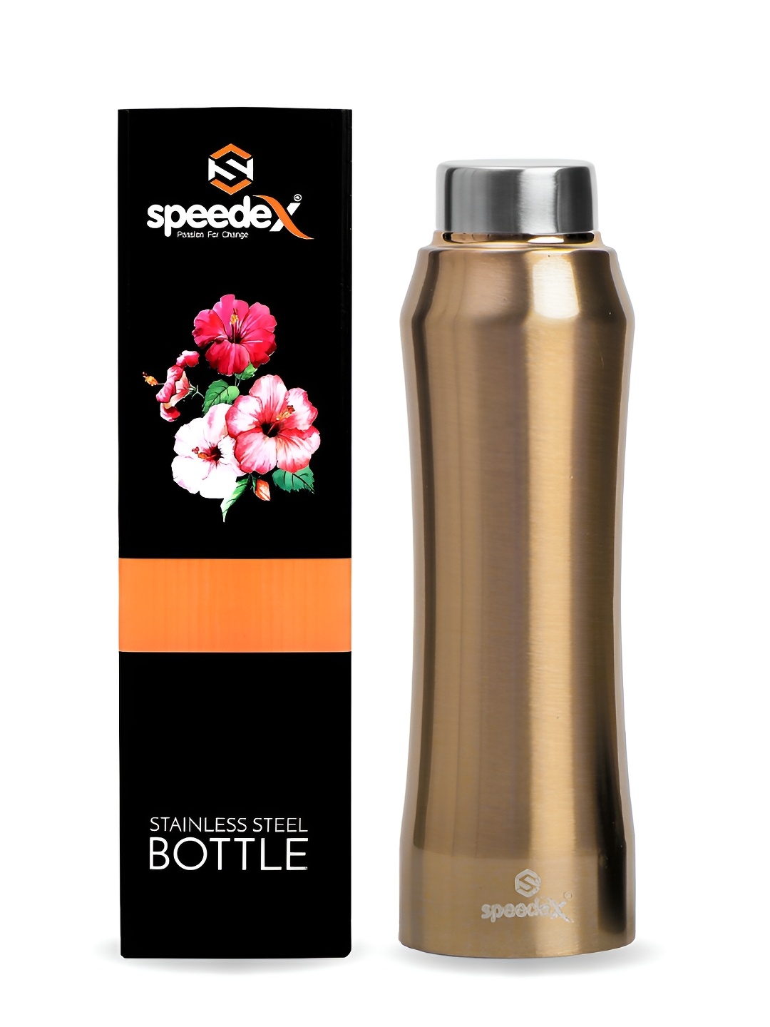 

Speedex Gold-Toned & Grey Stainless Steel Single Wall Vacuum Water Bottle 1L