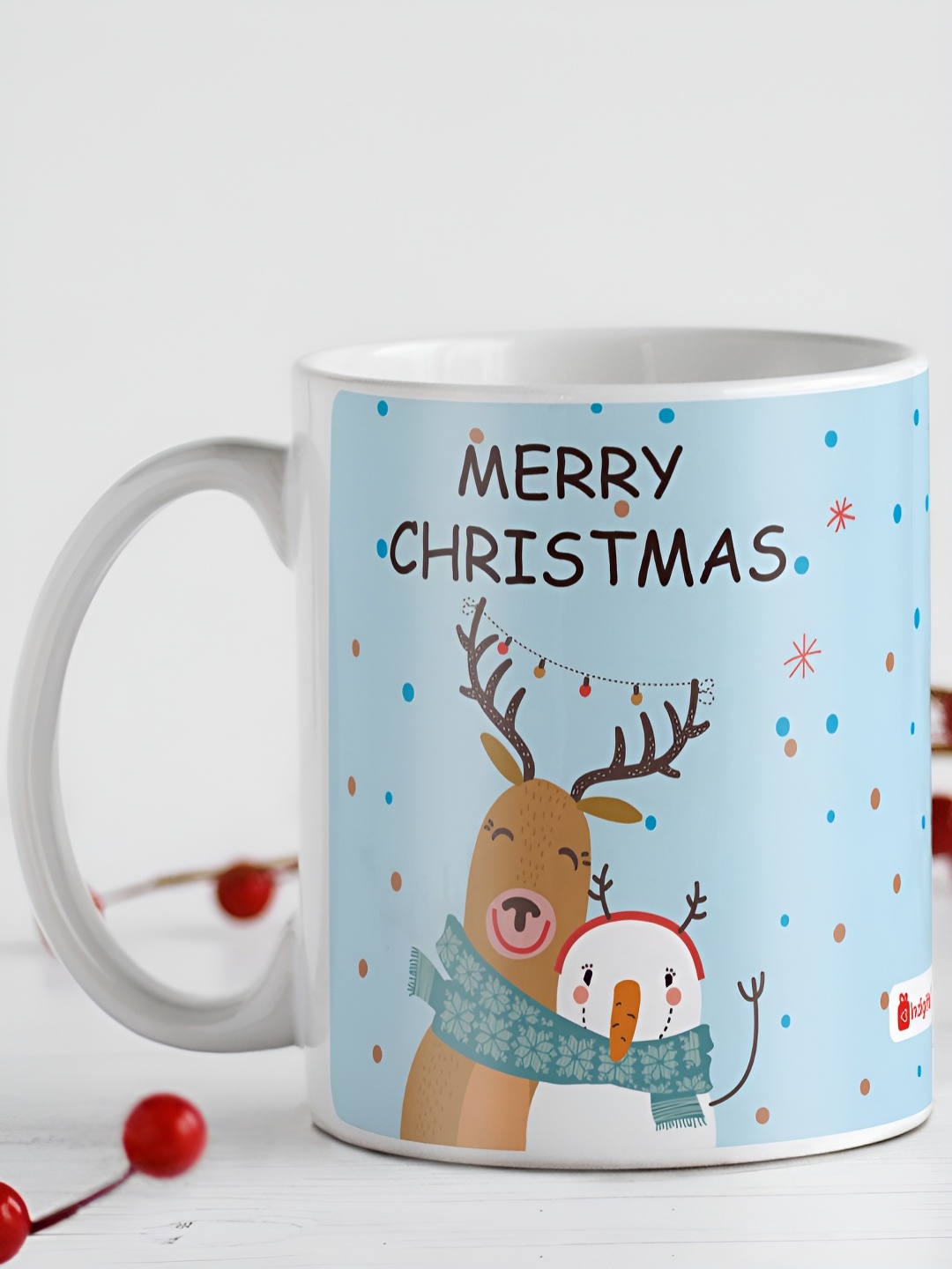 

Indigifts Blue & White Printed Ceramic Glossy Mug 330 ml