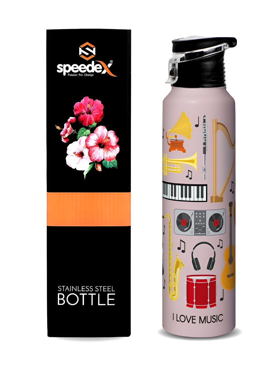 

Speedex Multicoloured & Multicoloured Single Stainless Steel Printed Single Wall Vacuum Water Bottle, Multi