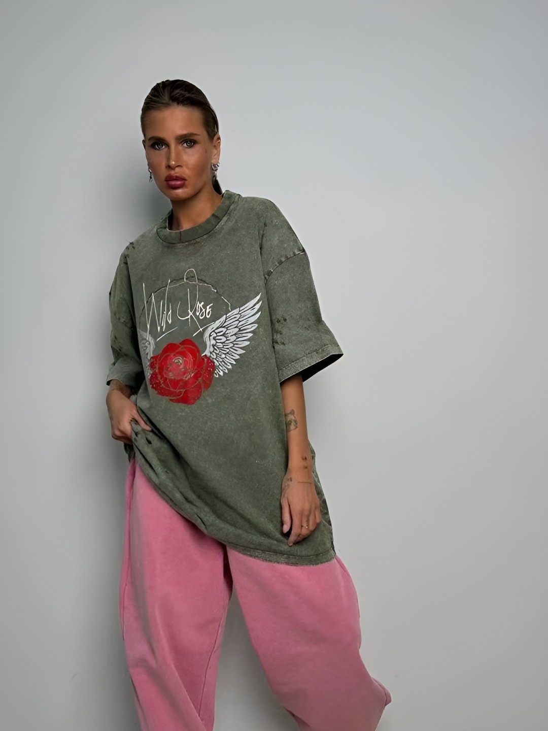 

HERE&NOW Women Printed T-shirt, Green
