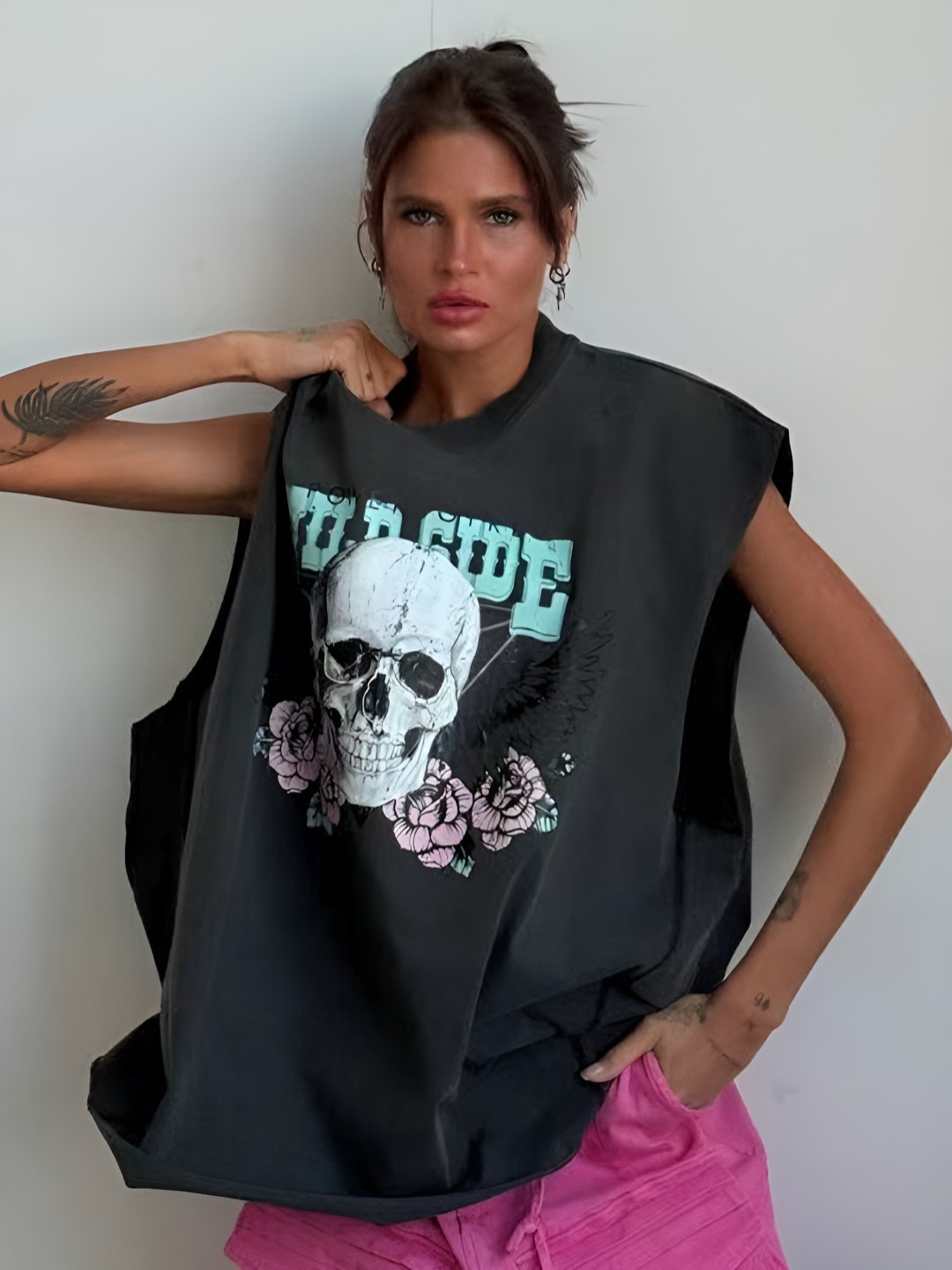 

HERE&NOW Women Printed T-shirt, Black