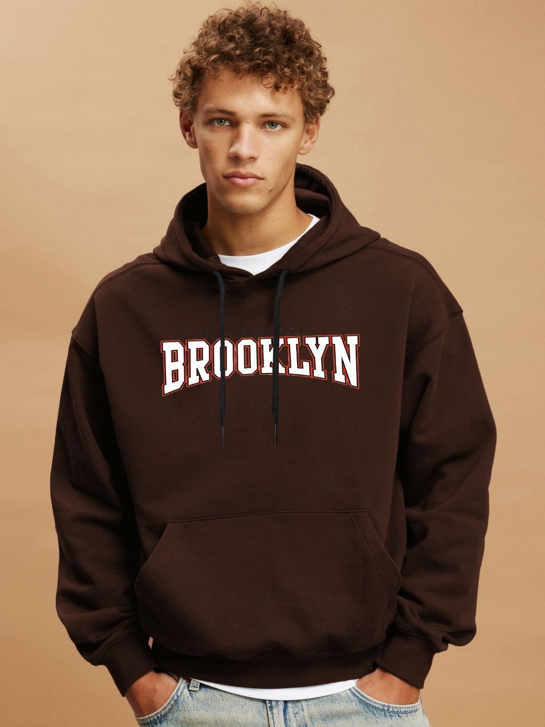 

Genzy Printed Hooded Sweatshirt, Brown