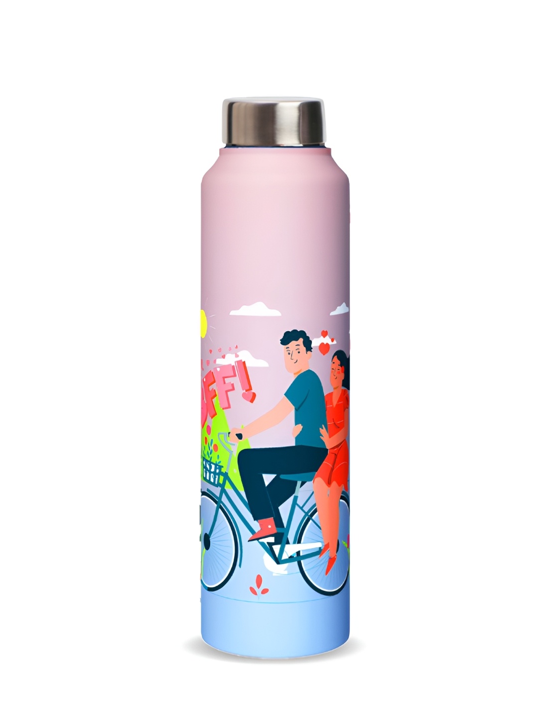 

Speedex Pink Stainless Steel Conversational Printed Single Wall Vacuum Water Bottle 1L