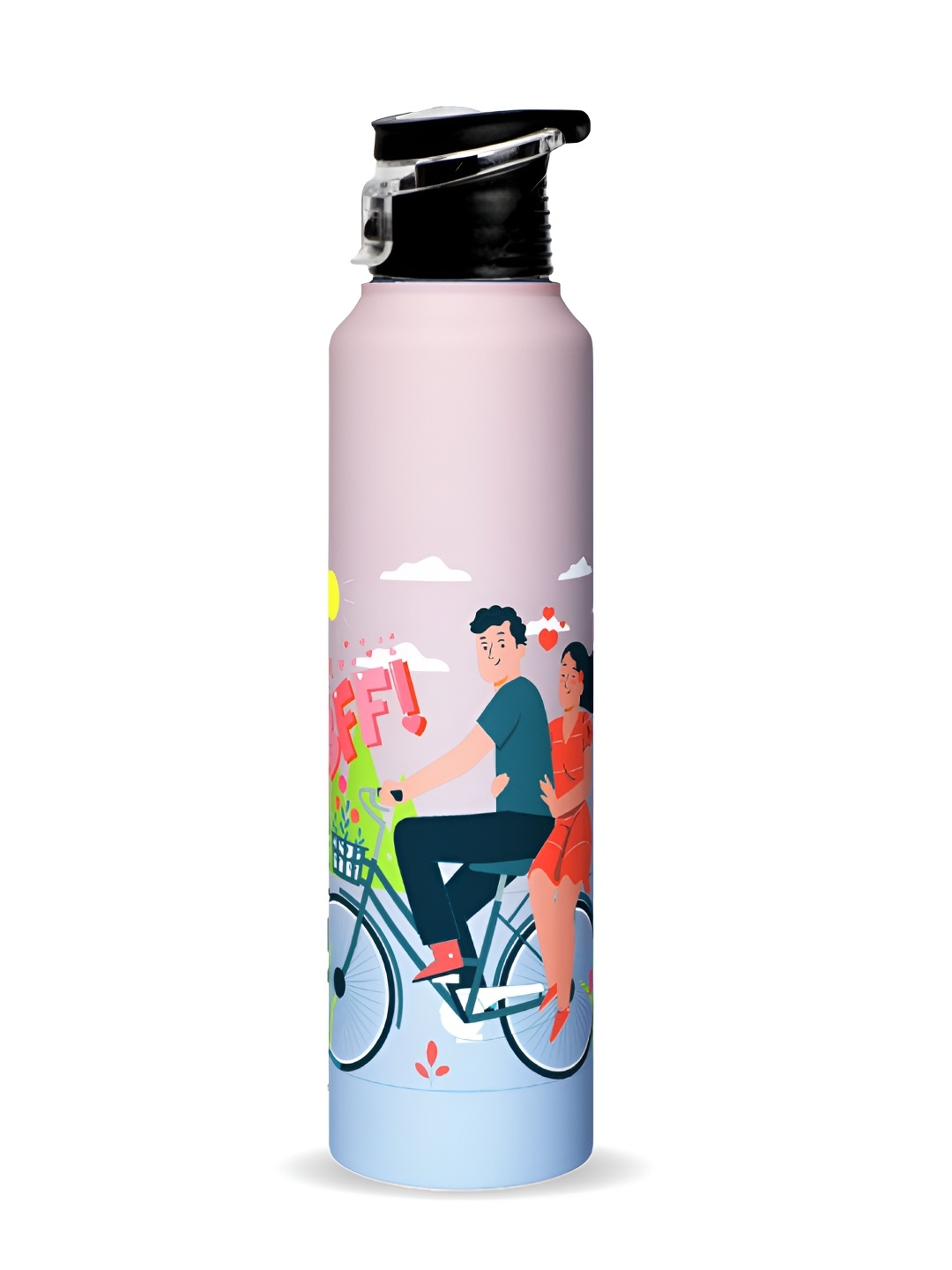 

Speedex Pink & Blue Printed Stainless Steel Single Wall Vacuum Water Bottle 1L