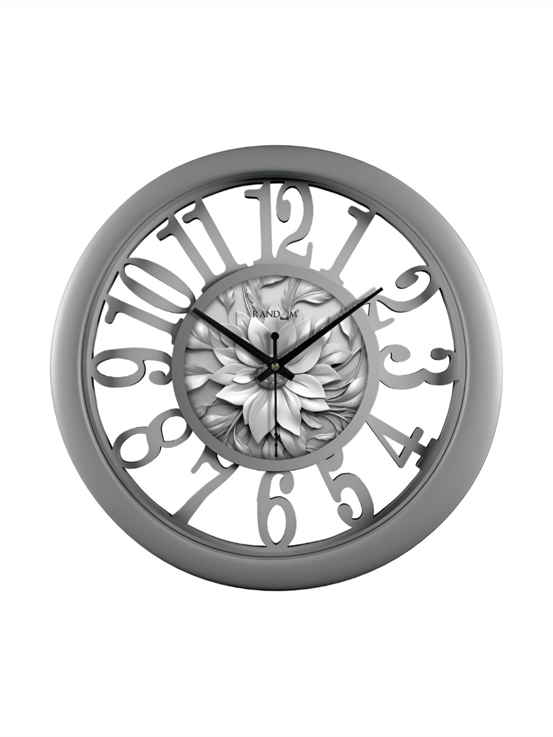 

RANDOM Printed Round Shaped Sweep Silent Movement Contemporary Wall Clock, Grey
