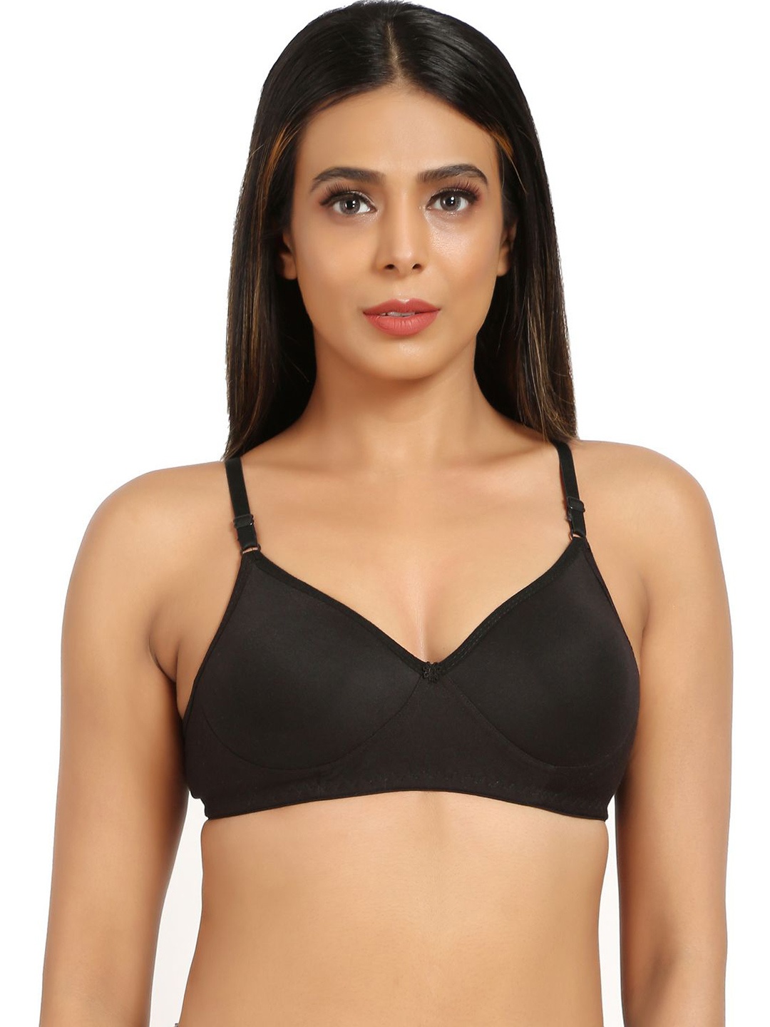 

Designer Bugs Women Medium Coverage Non-Wired and Non Padded Bra, Black