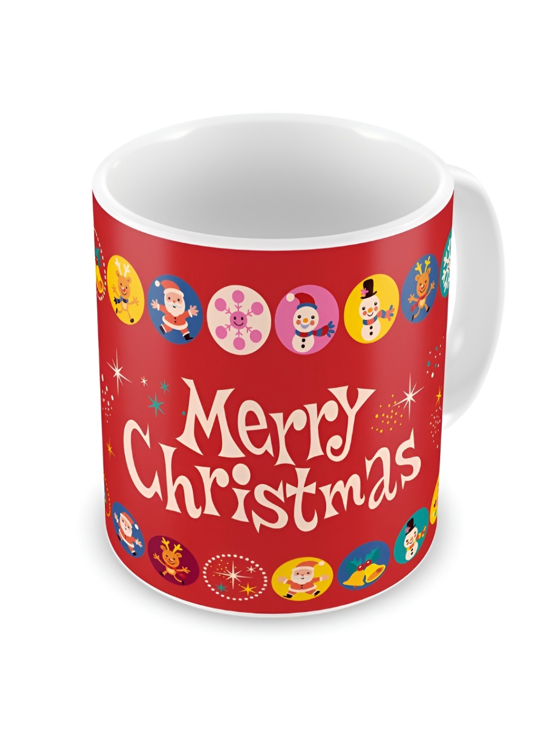 

Indigifts Red Printed Fridge Magnet & Mug 330 ml