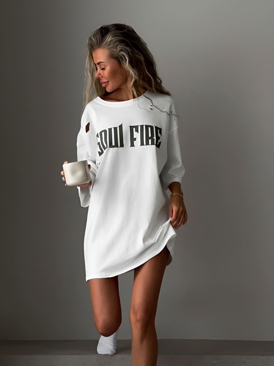 

HERE&NOW Women Typography Printed T-shirt, White