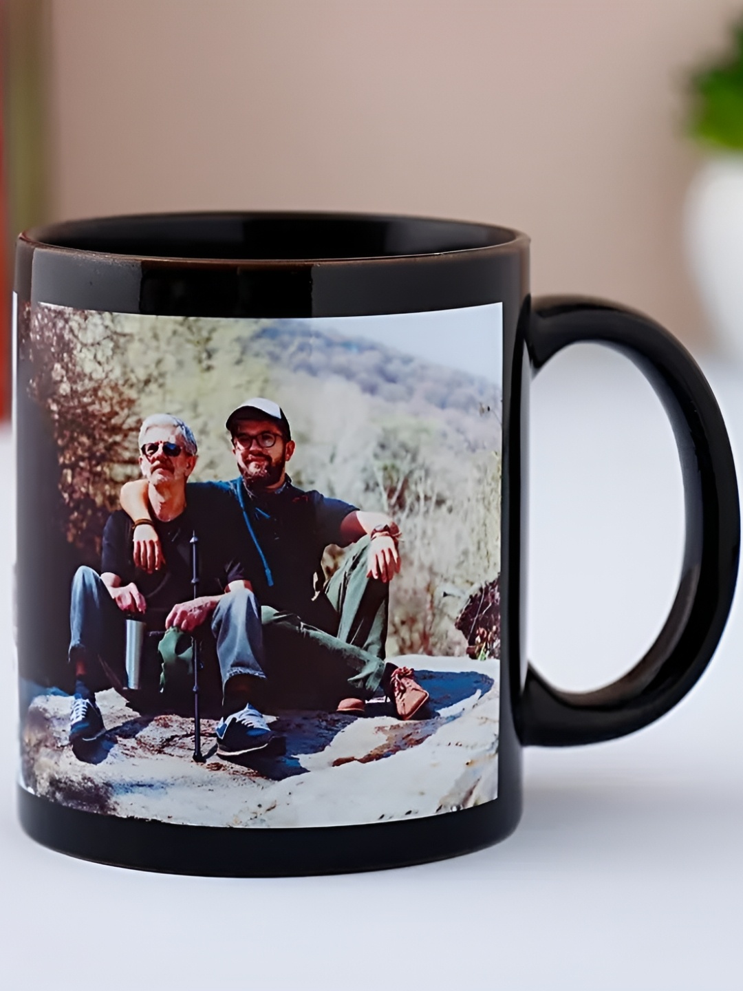 

fnp Black & Blue Printed Ceramic Glossy Mugs Set of Cups and Mugs