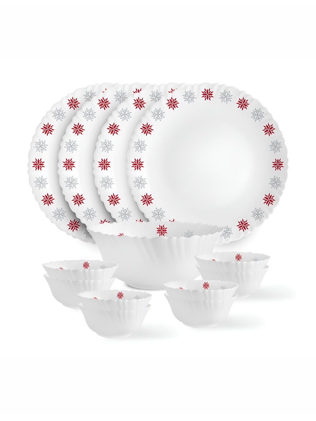 

Cello Dazzle Series White 13Pcs Printed Magical Star Microwave Safe Opalware Dinner Set