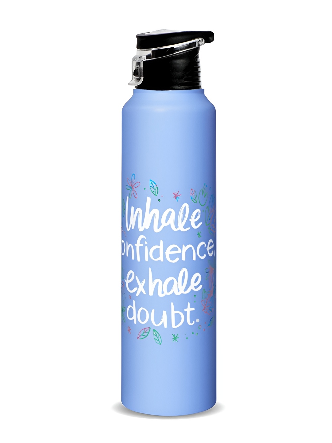 

Speedex Blue & White Typography Printed Stainless Steel Single Wall Vacuum Water Bottle 1L