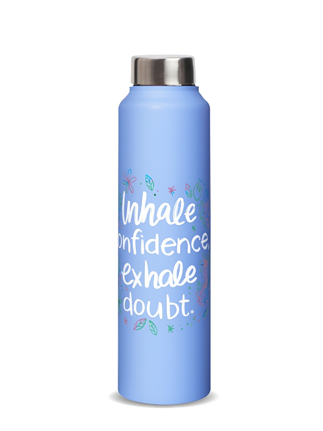 

Speedex Blue & White Typography Printed Stainless Steel Single Wall Vacuum Water Bottle 1L