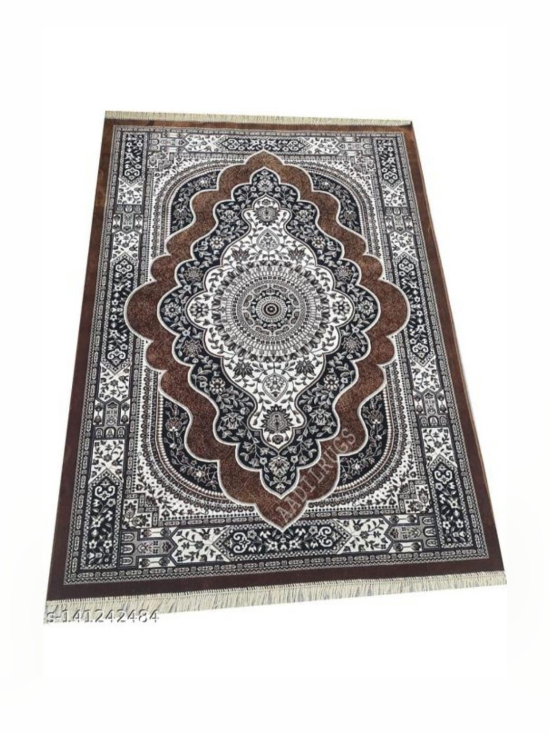 

Samjeeda Handloom carpets Red Geometric Anti-Skid Cotton Carpet