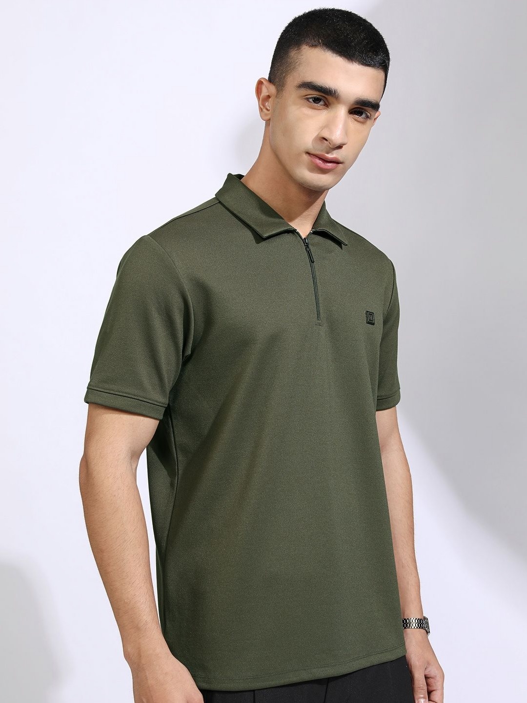 

HIGHLANDER Men Polo Collar T-shirt, Olive