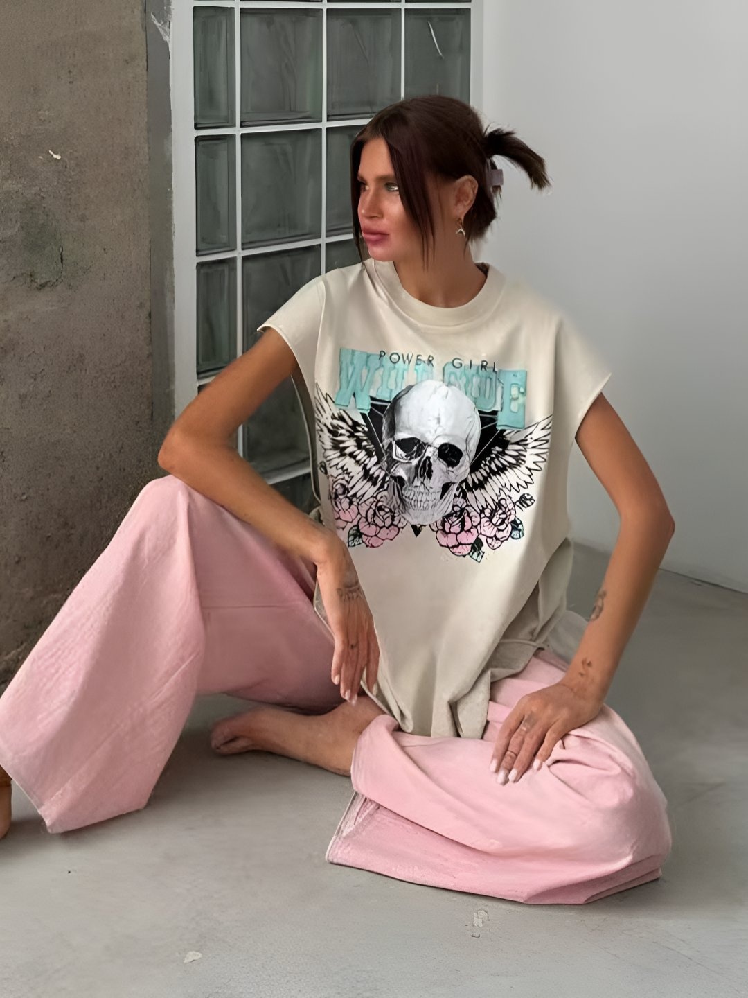 

HERE&NOW Women Printed T-shirt, Cream