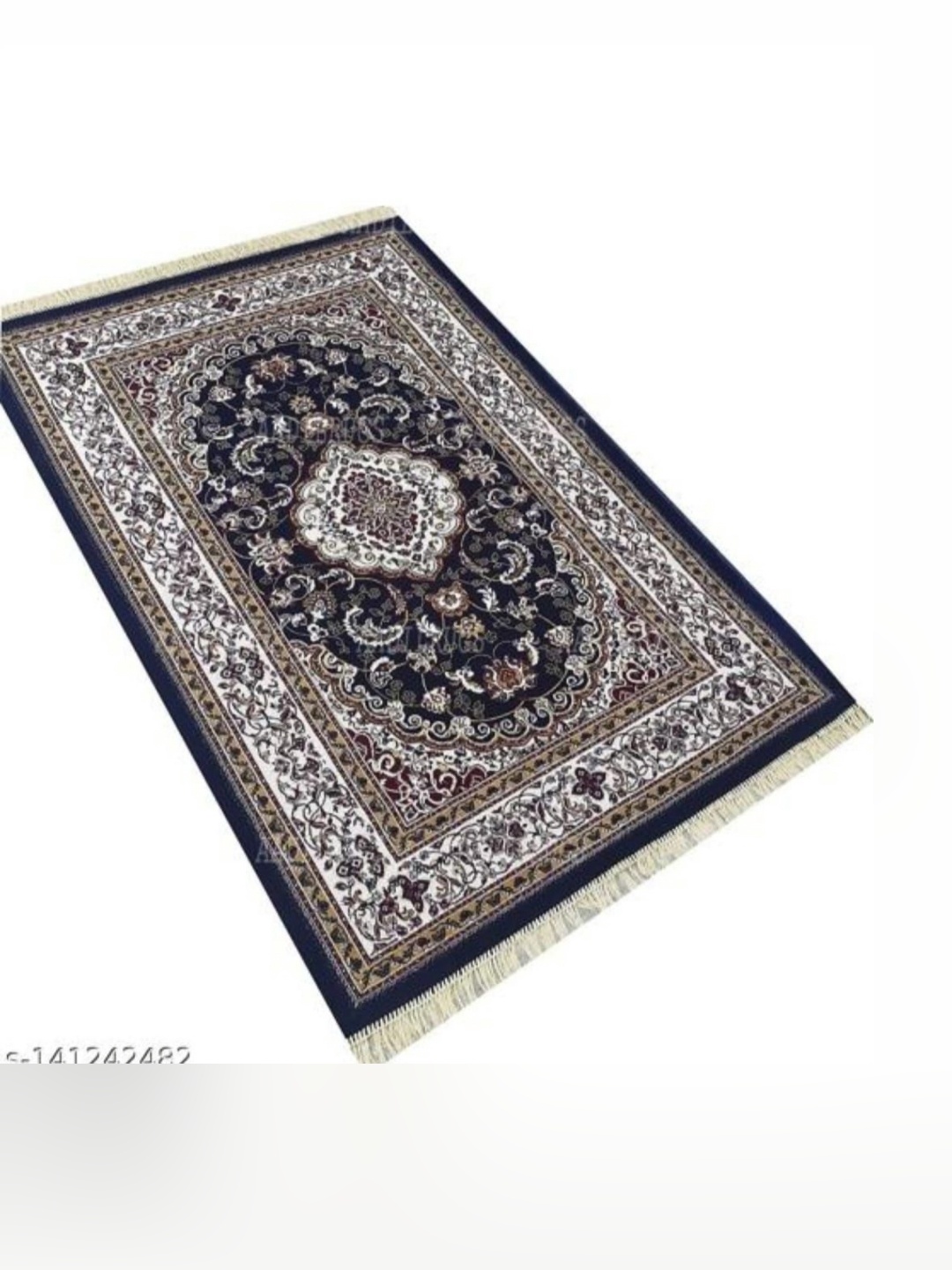 

Samjeeda Handloom carpets Red Geometric Anti-Skid Cotton Carpet