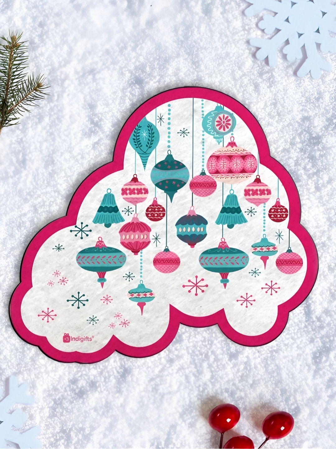 

Indigifts White & Red Printed Decorative Fridge Magnet
