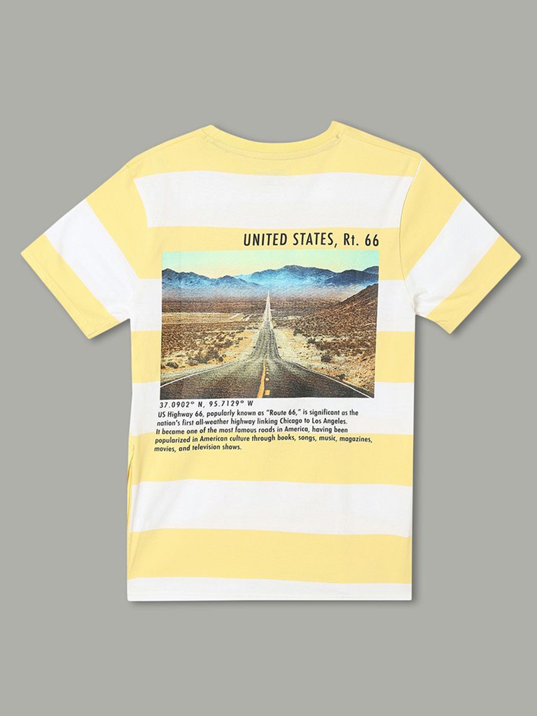 

Fame Forever by Lifestyle Boys Striped Pure Cotton T-Shirt, Yellow