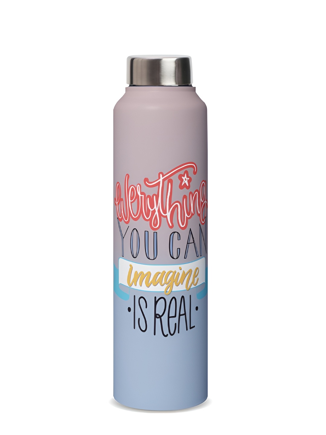 

Speedex Grey & Blue Printed Stainless Steel Single Wall Vacuum Water Bottle 1L