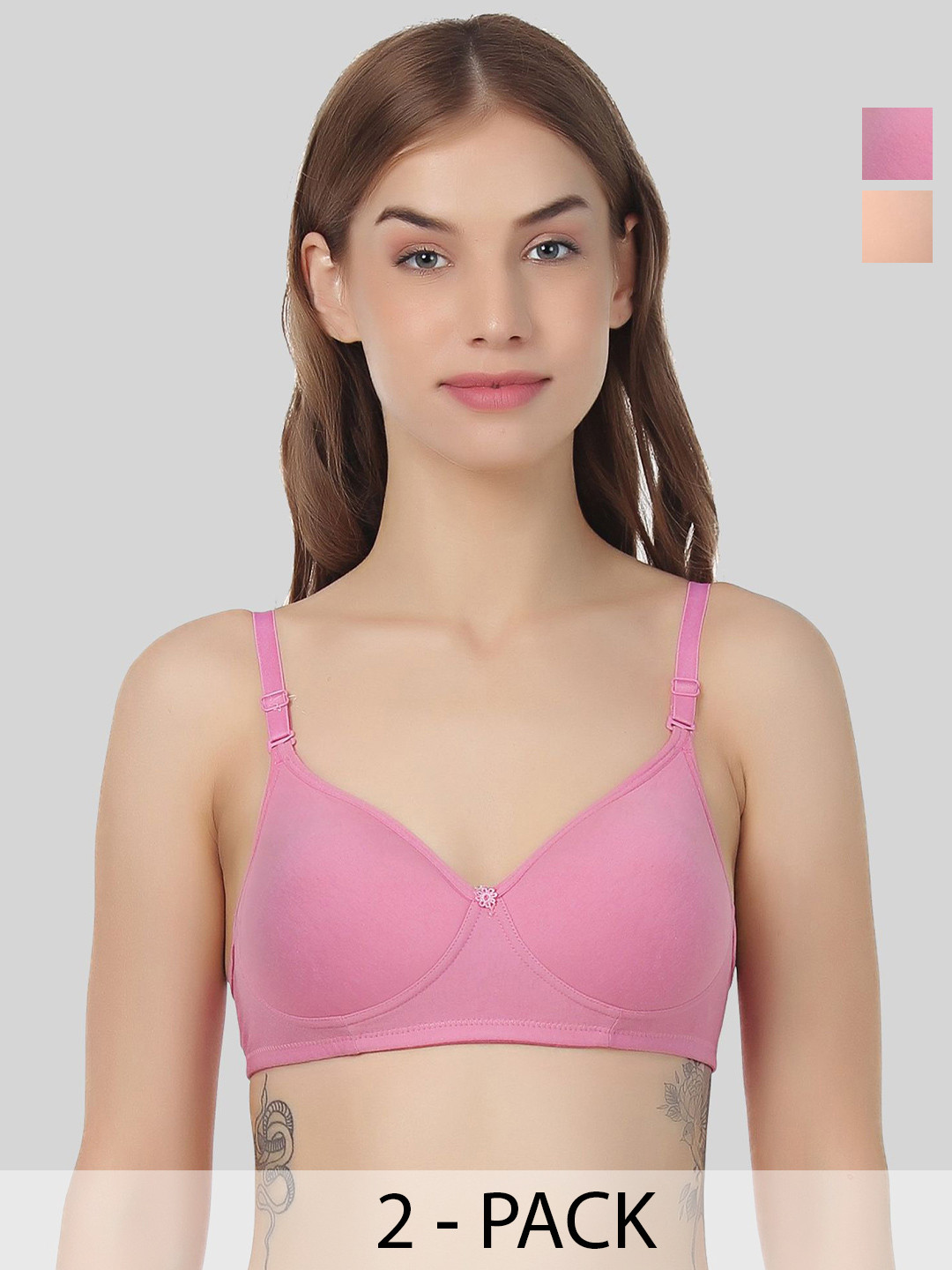 

Designer Bugs Bra Full Coverage, Pink