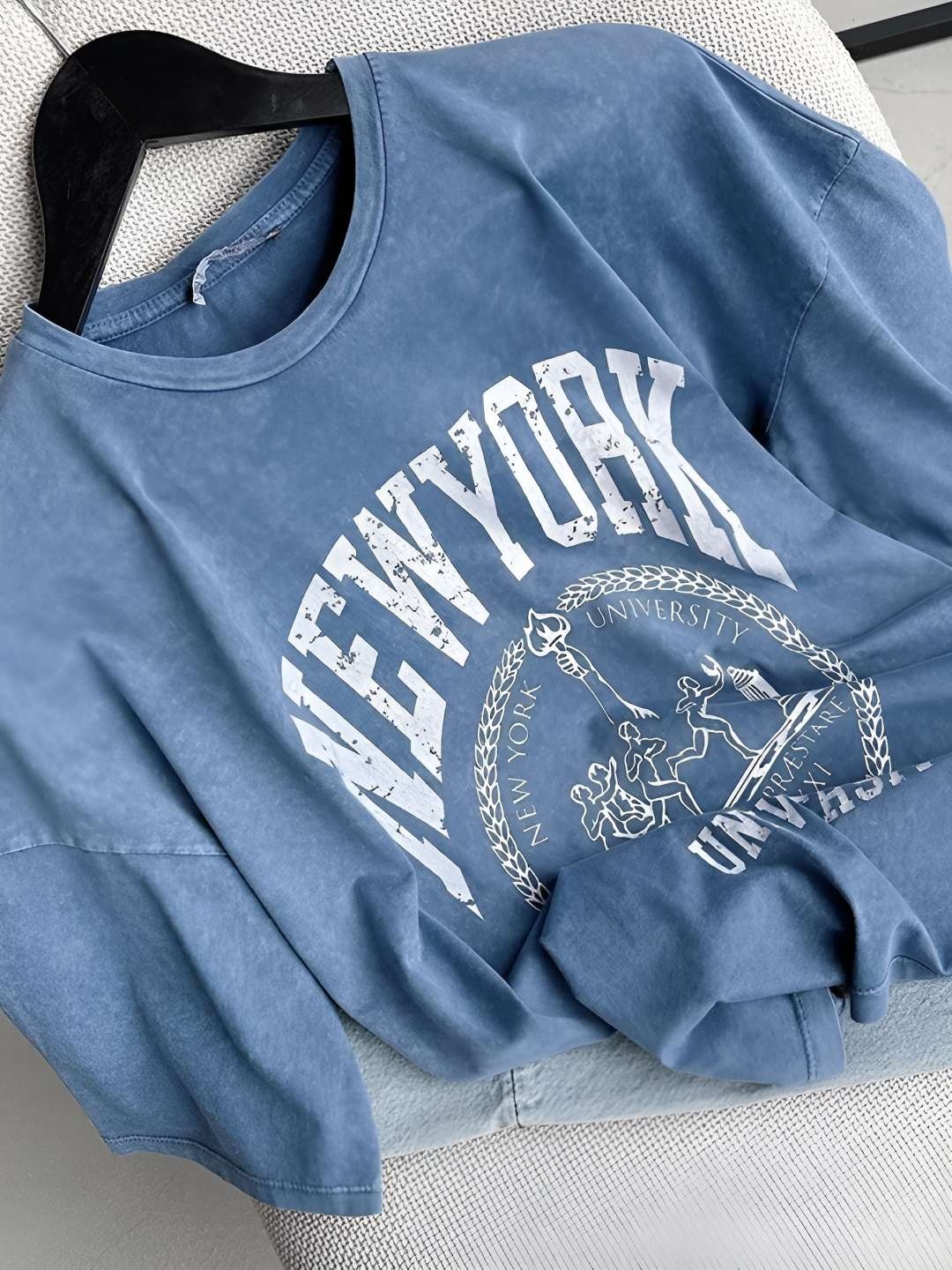 

HERE&NOW Women Typography Printed T-shirt, Blue