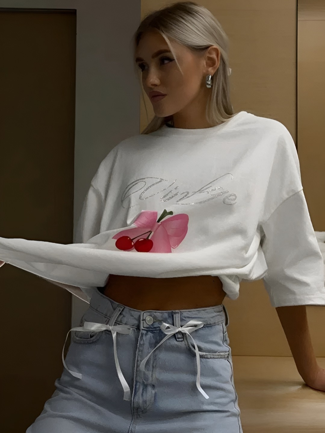 

HERE&NOW Women Printed T-shirt, White
