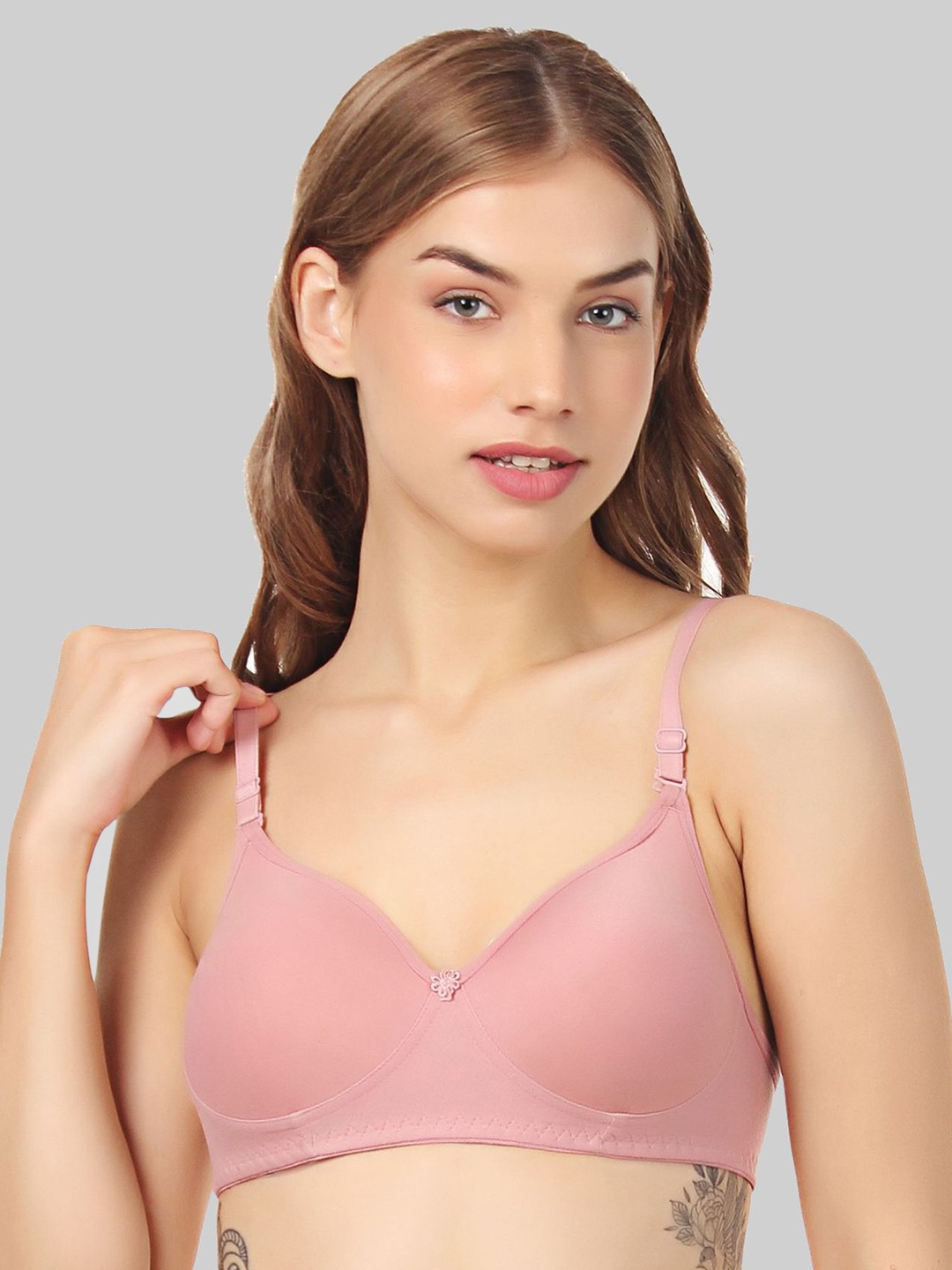 

Designer Bugs Cotton Medium Coverage T-shirt Bra, Pink