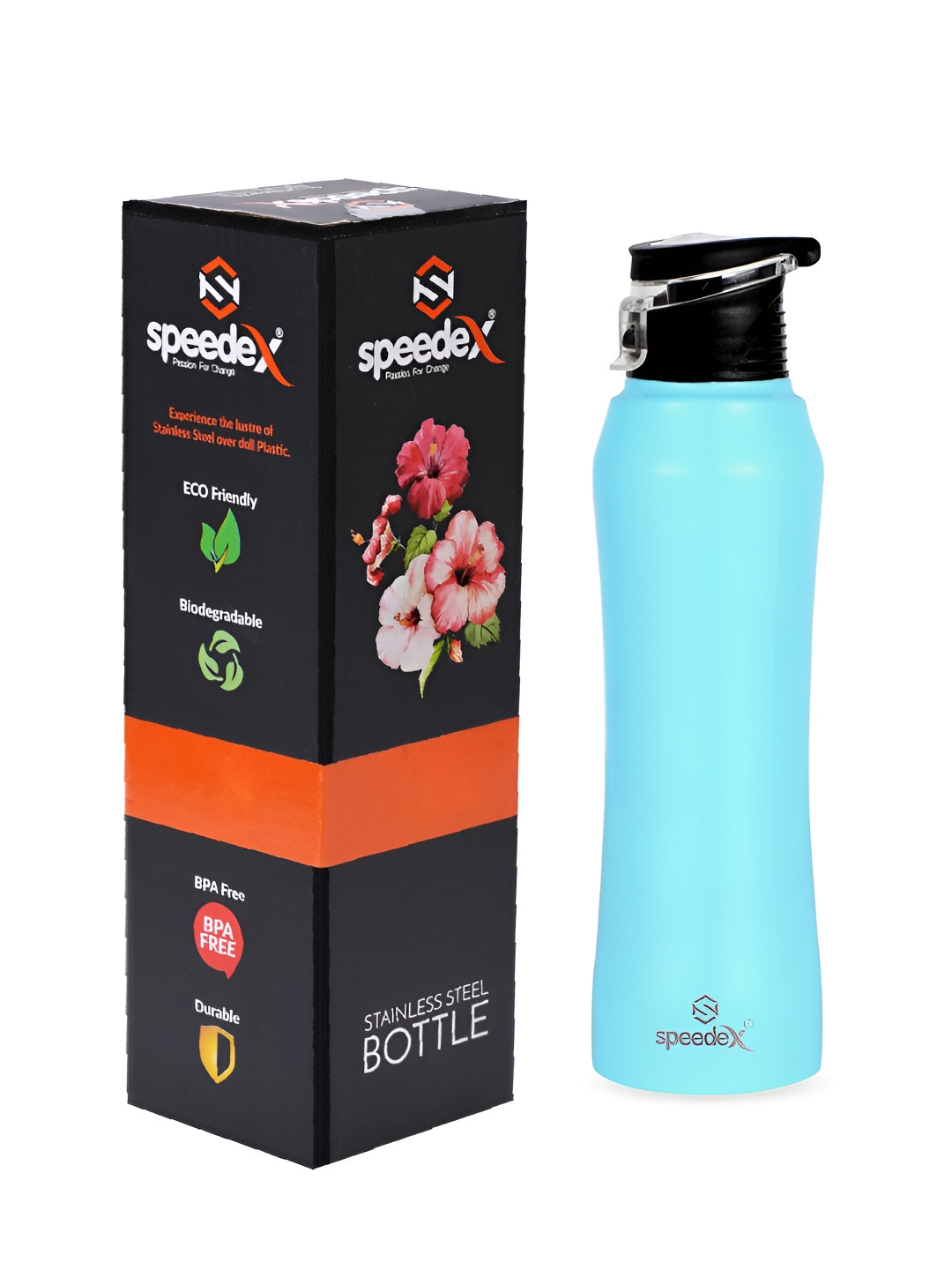 

Speedex Turquoise Blue Stainless Steel Single Wall Vacuum Leakproof Water Bottle 1 L