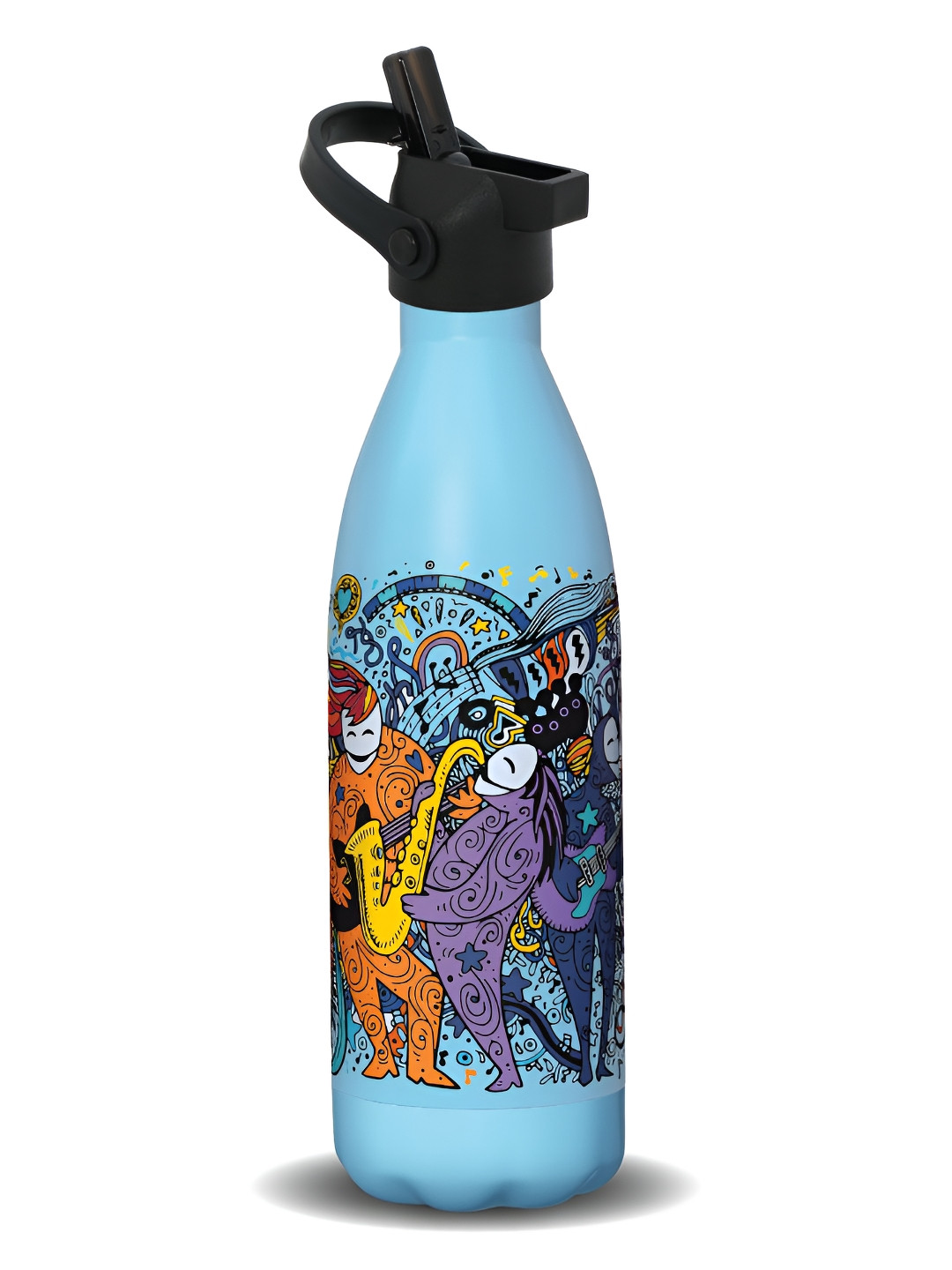 

Speedex Multicoloured & Multicoloured Single Stainless Steel Printed Double Wall Vacuum Water Bottle, Multi