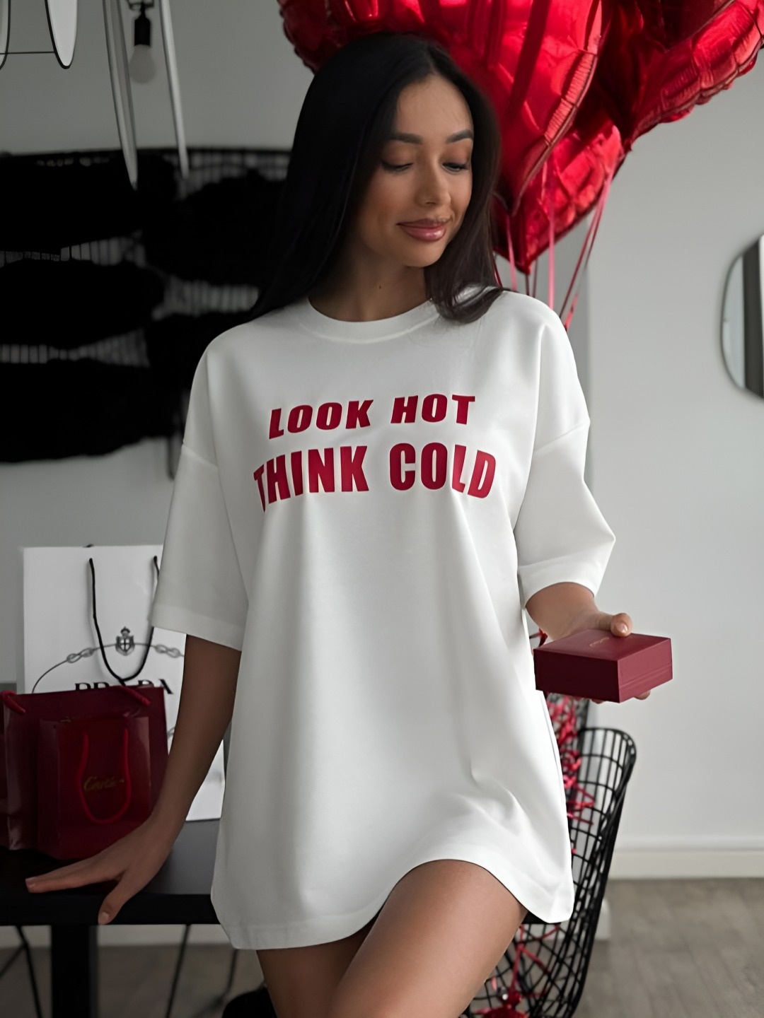 

HERE&NOW Women Typography Printed T-shirt, White