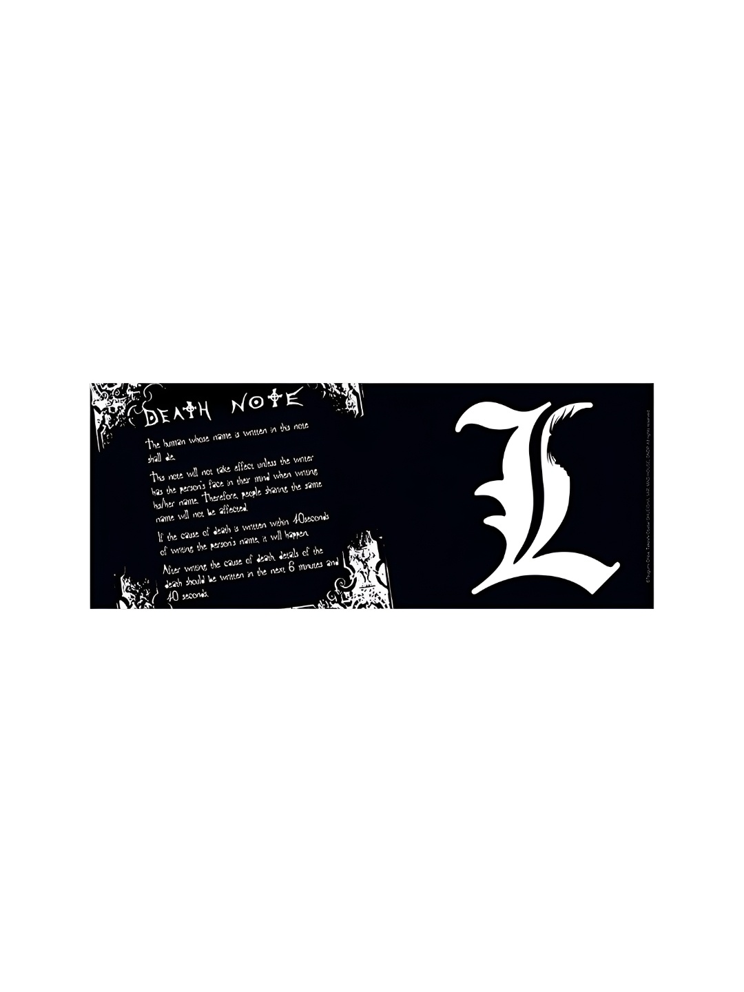 

Entertainment Store Black & White Death Note L & Rules Printed Ceramic Mug