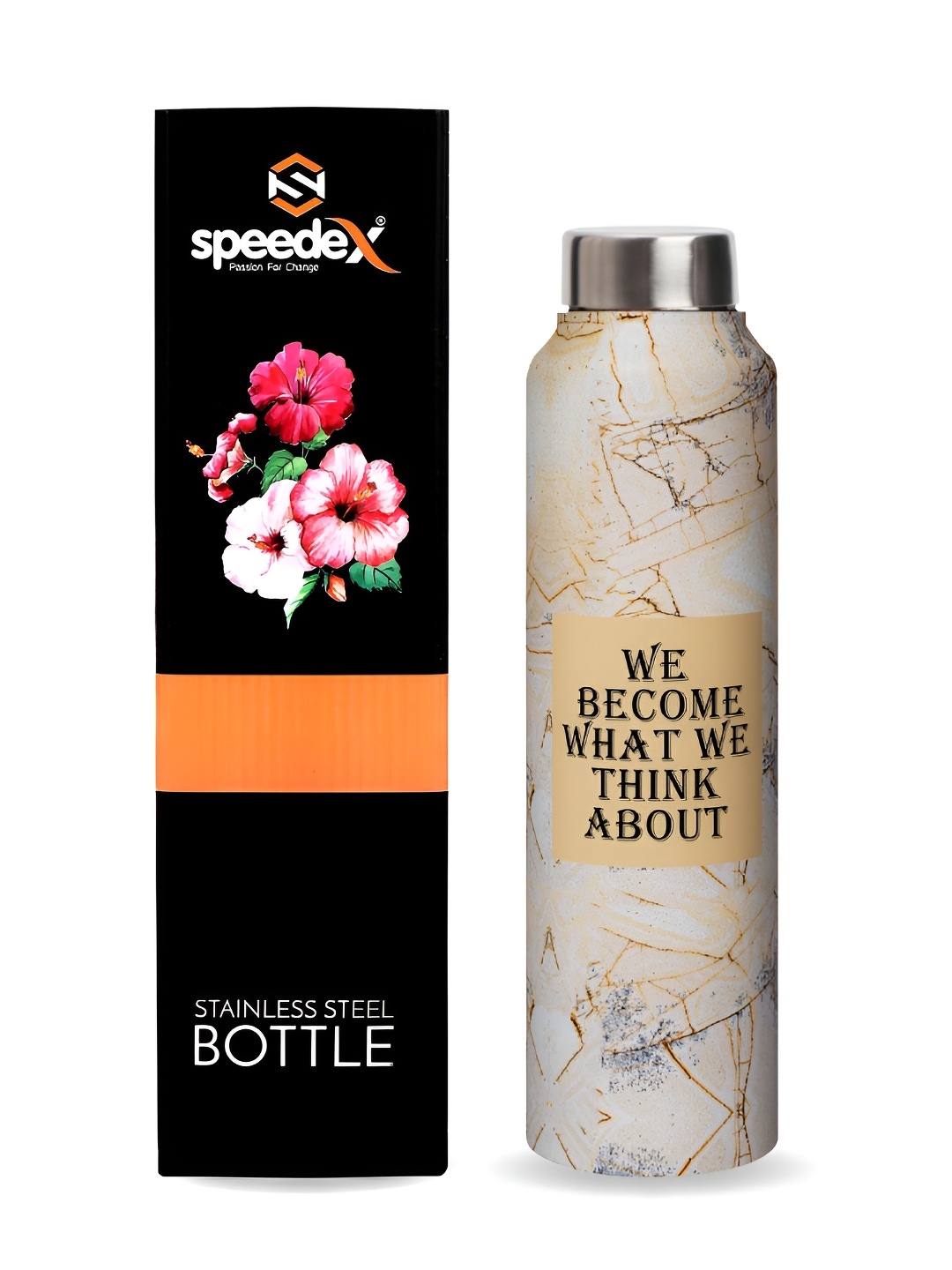 

Speedex Beige & Black Printed Stainless Steel Single Wall Vacuum Water Bottle 1L