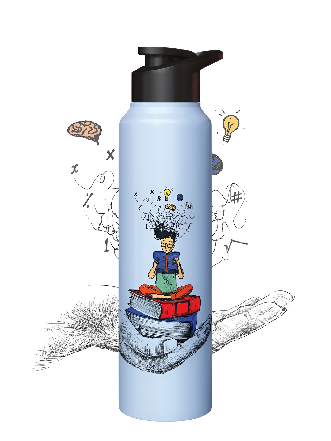 

Speedex Blue & Black Abstract Printed Stainless Steel Single Wall Vacuum Water Bottle 1L