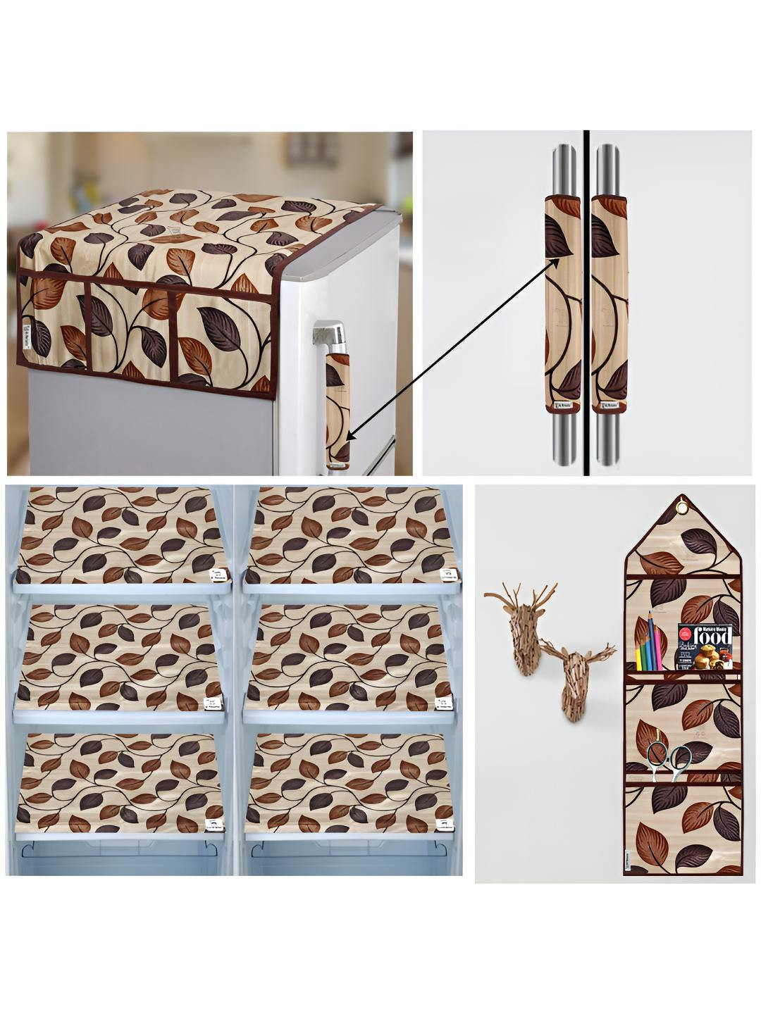 

E-Retailer Brown & Beige 10 Pieces Printed 3-Layered Appliance Covers