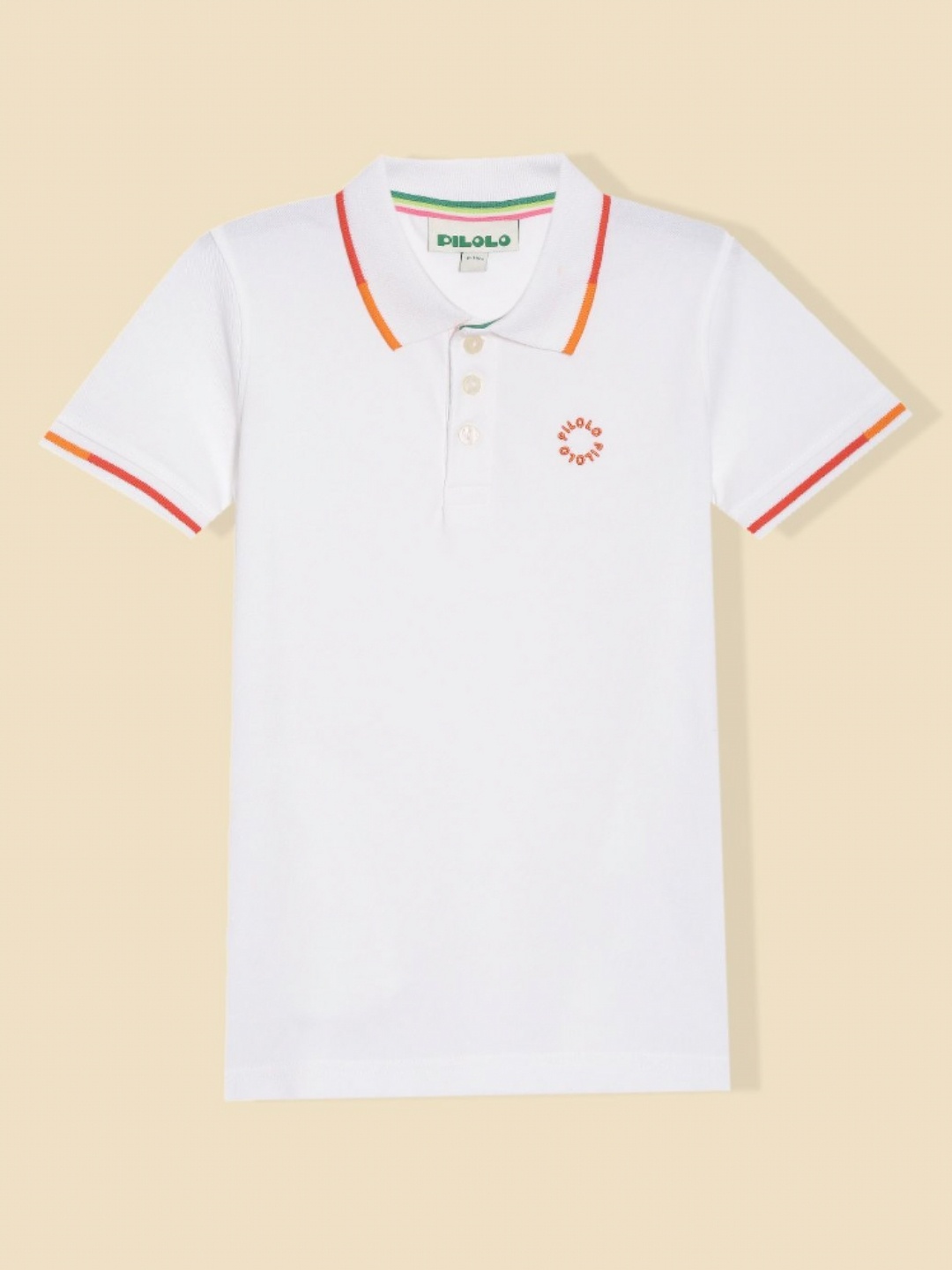 

PILOLO Boys Polo Collar Applique T-shirt, White