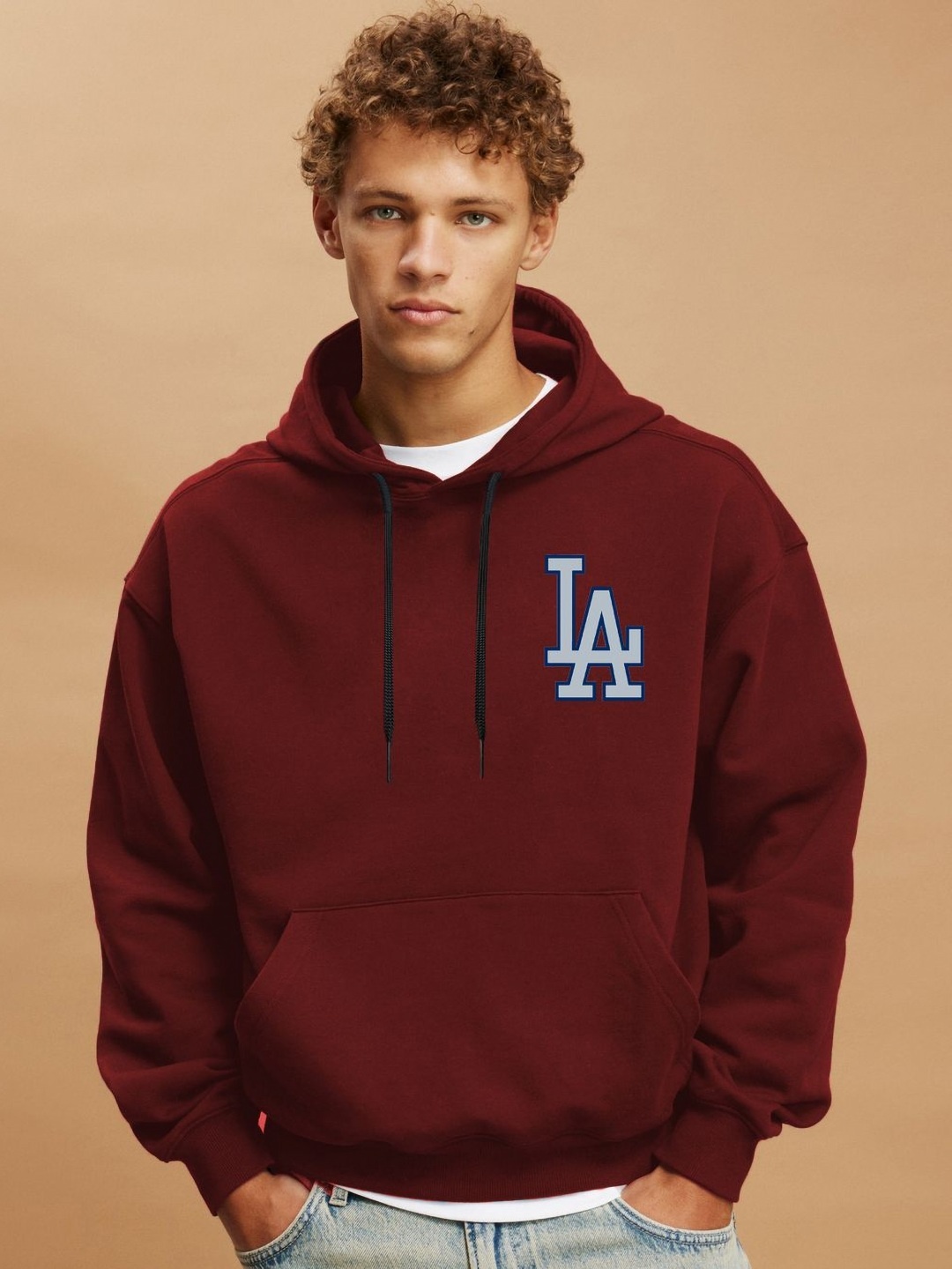 

Genzy Men Hooded Sweatshirt, Maroon