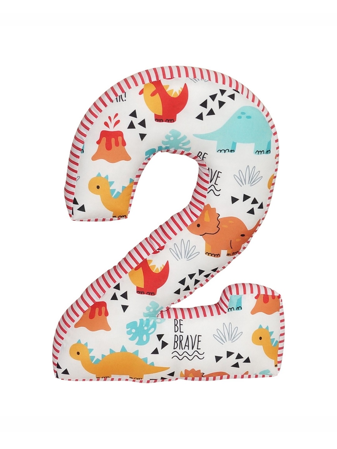 

OSCAR HOME Kids White & Blue Printed Cotton Lightweight 2 Shaped Baby Pillow