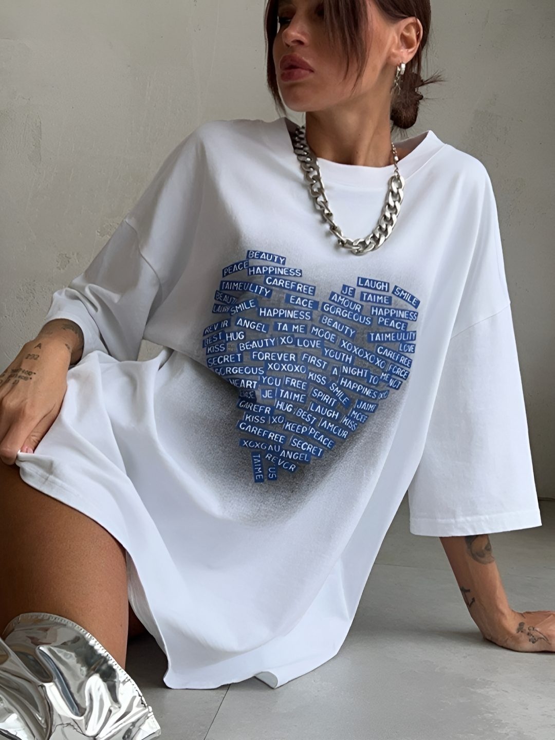 

HERE&NOW Women Printed T-shirt, White
