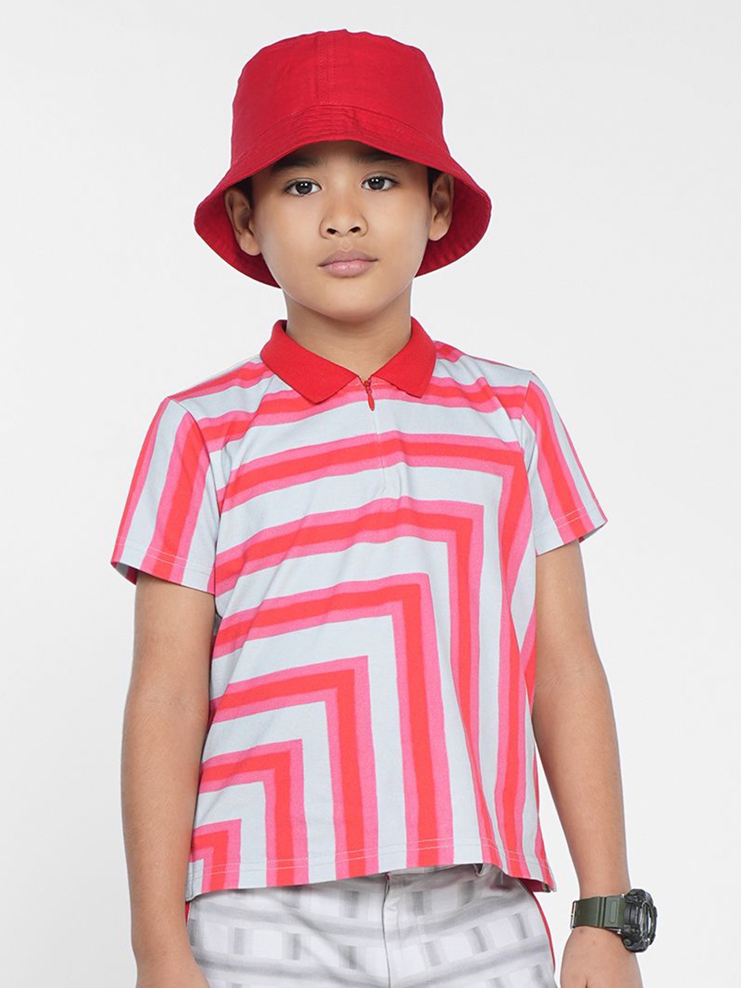 

PILOLO Boys Polo Collar T-shirt, Red