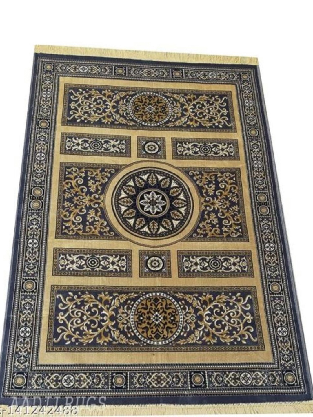 

Samjeeda Handloom carpets Red Geometric Anti-Skid Cotton Carpet