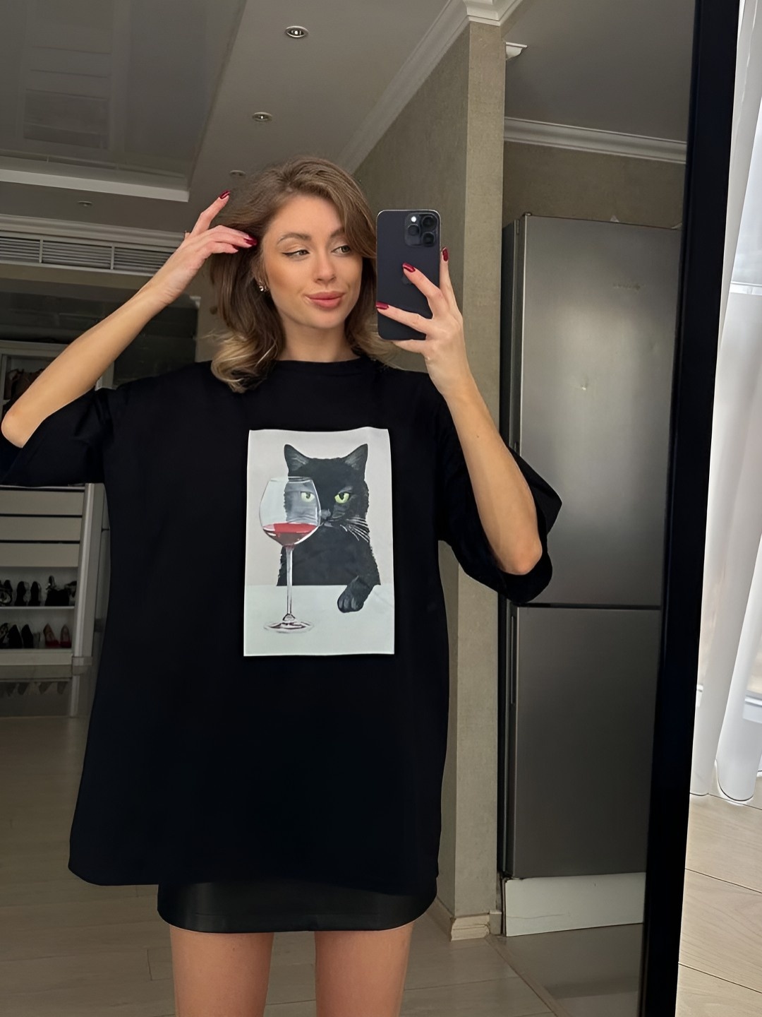 

HERE&NOW Women Printed T-shirt, Black
