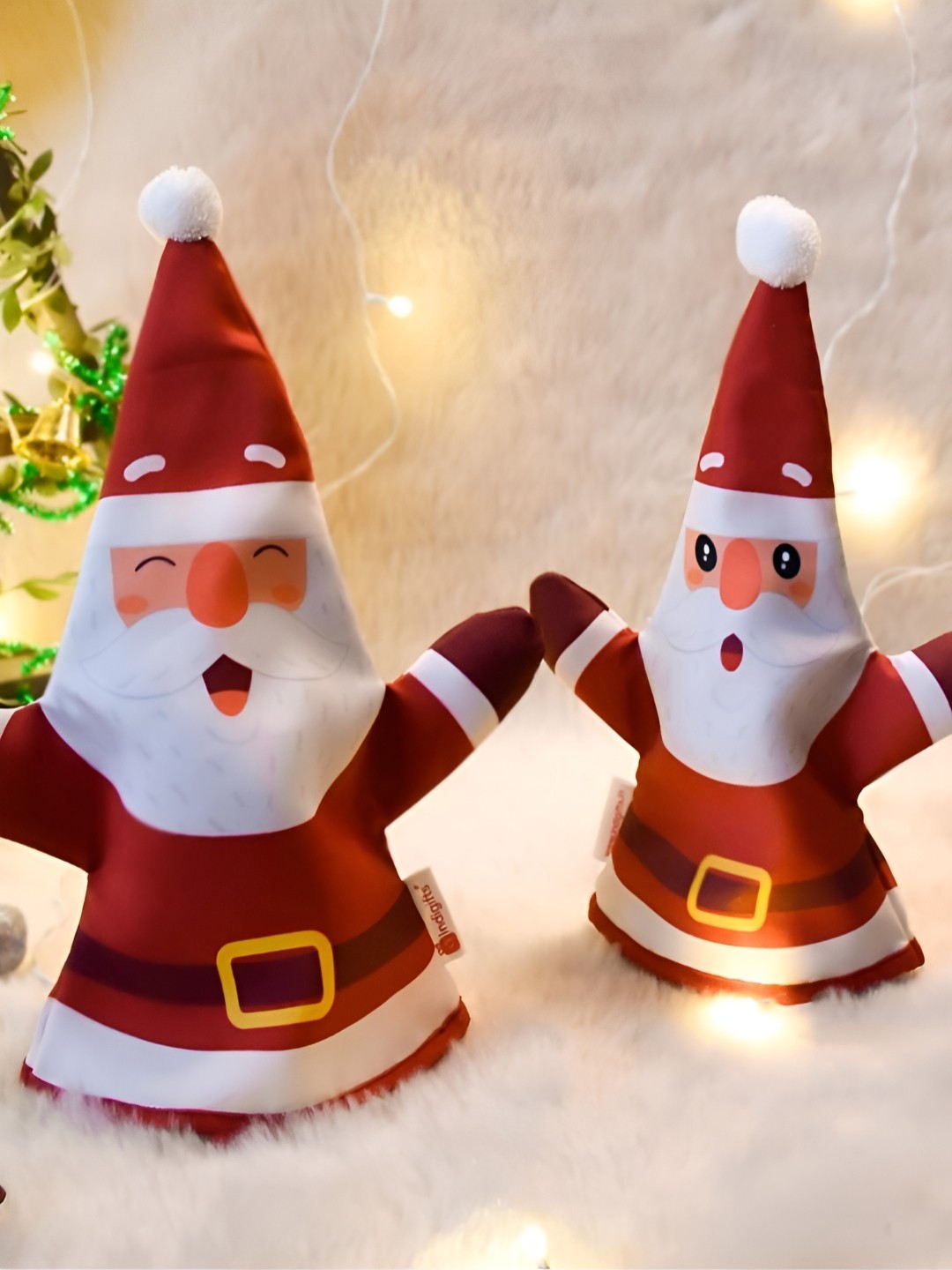 

Indigifts Red & White 2 Pieces Santa Printed Hand Puppet